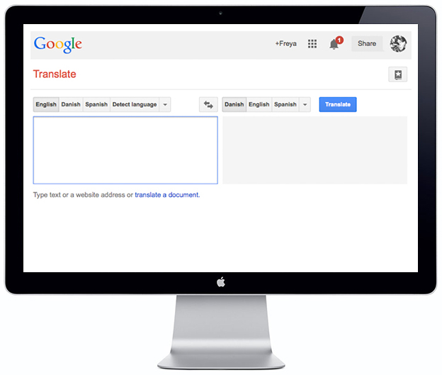 Google Translate - Scandinavia Standard