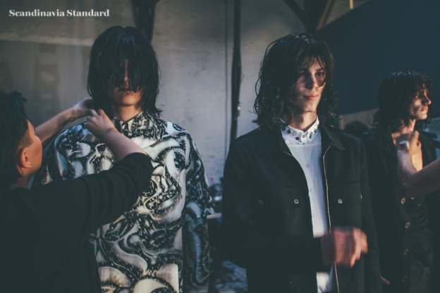 2. Two guys - Asger Juel Larsen Behind The Scenes at Copenhagen Fashion Week | Scandinavia Standard