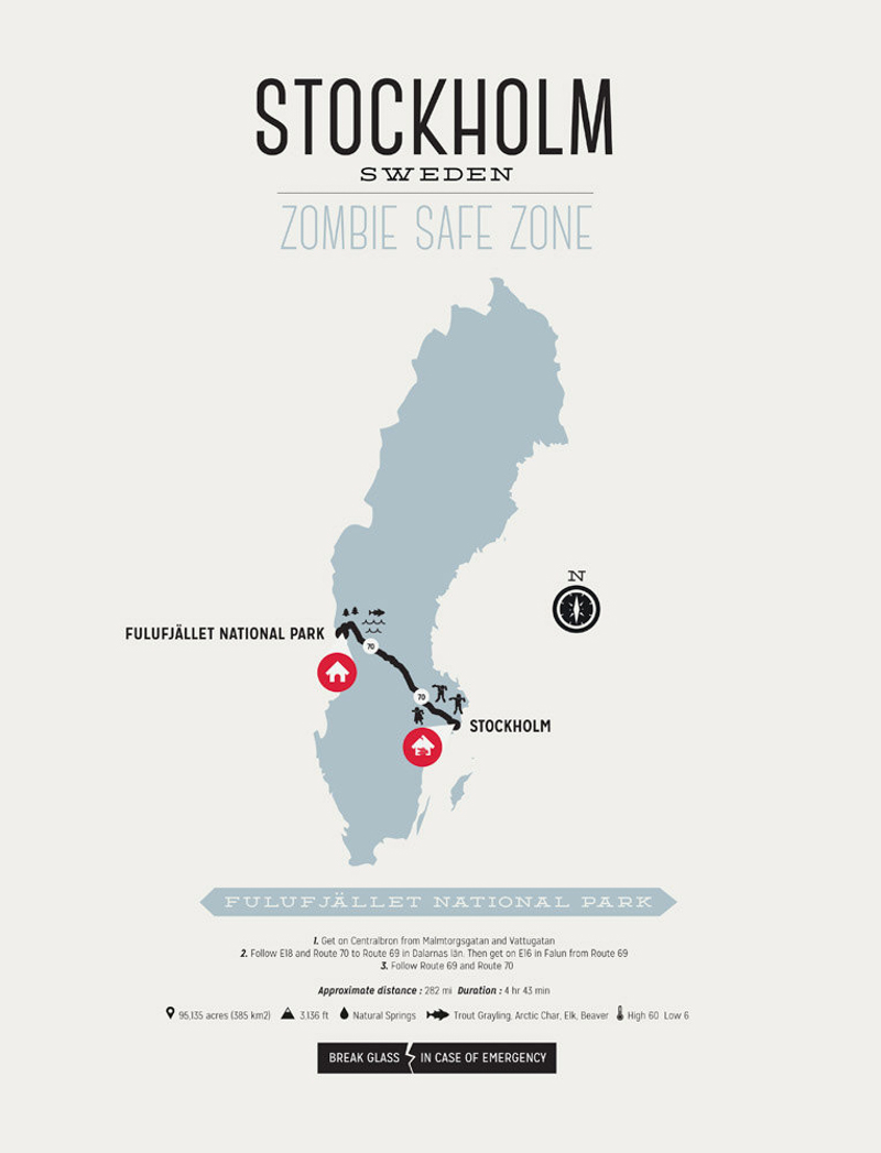 Zombie Safe Map Stockholm