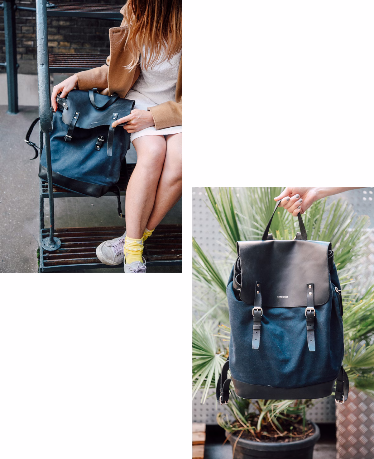Sandqvist Collage Blue Backpack Navy