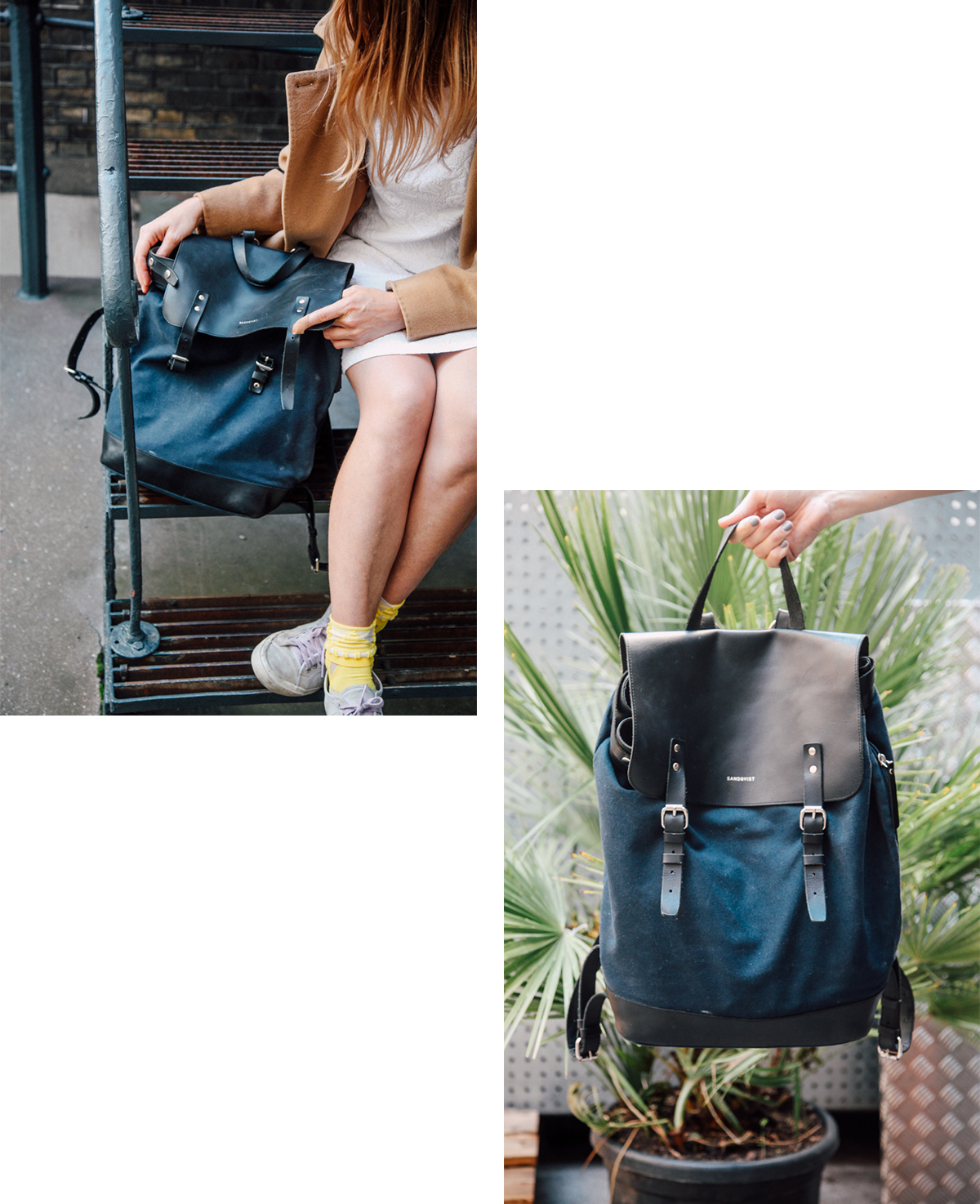 Sandqvist Collage Blue Backpack Navy