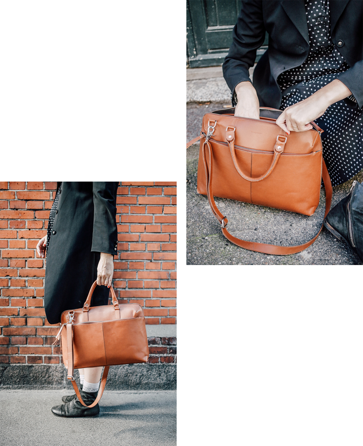 Sandqvist Collage Leather Briefcase