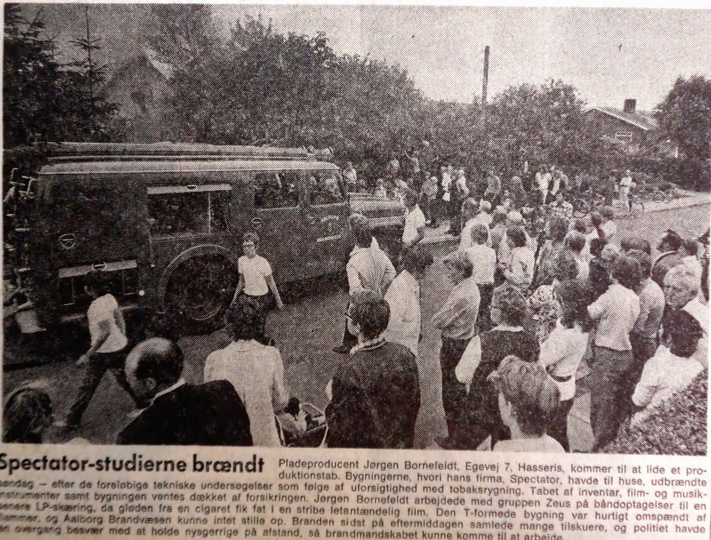 Spectator Records Newspaper Clipping - Fire