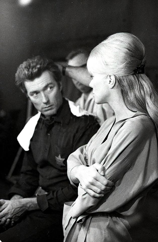 Inger Stevens standing next to Clint Eastwood