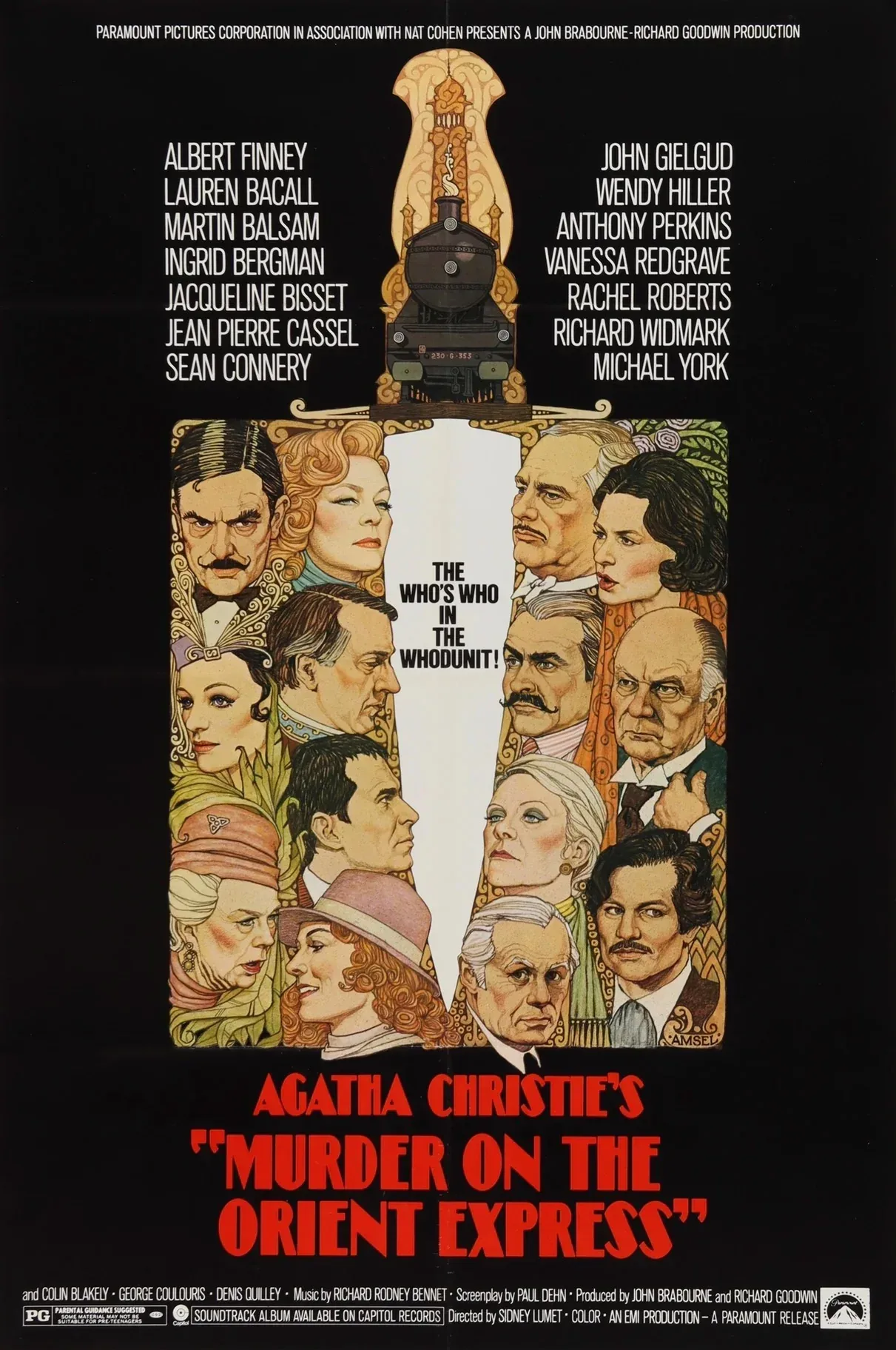 A poster featuring Ingrid Bergman for Murder on the Orient Express.