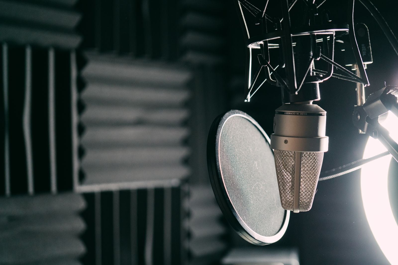 dark soundproof room interior