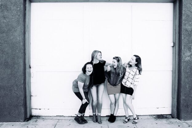 A group of friends laughing together