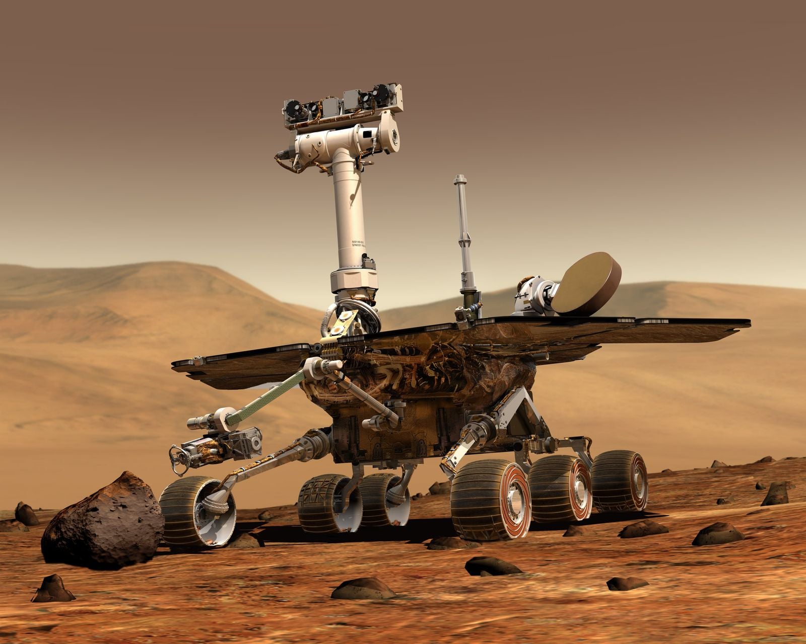 Mars rover testing terrain
