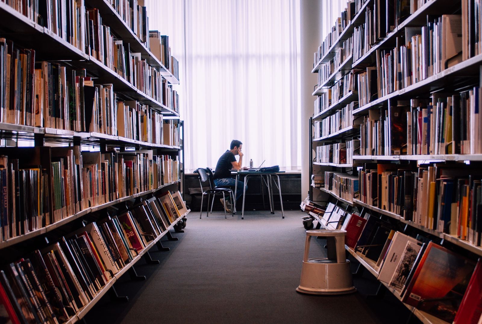 person reading alone