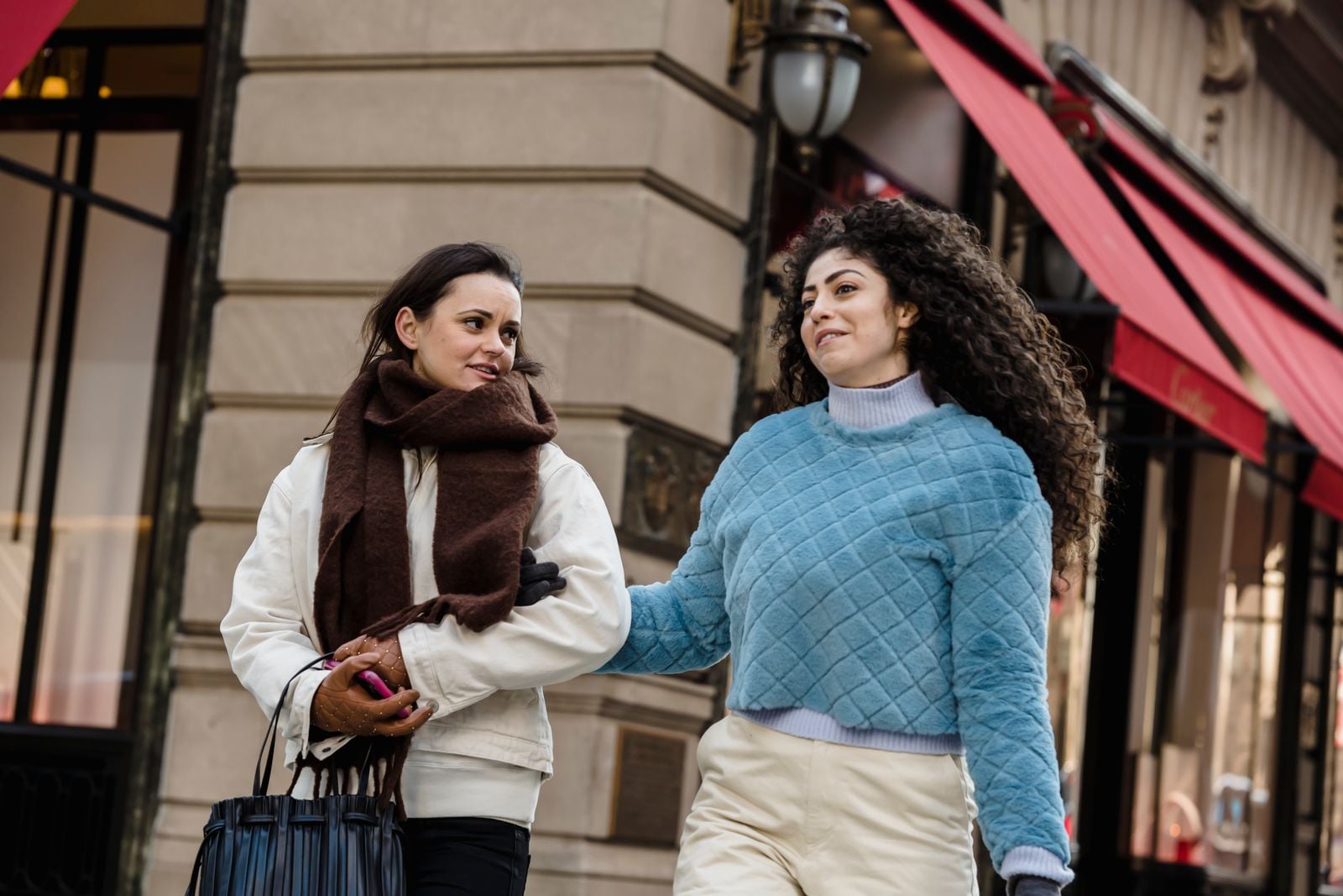 two friends walking