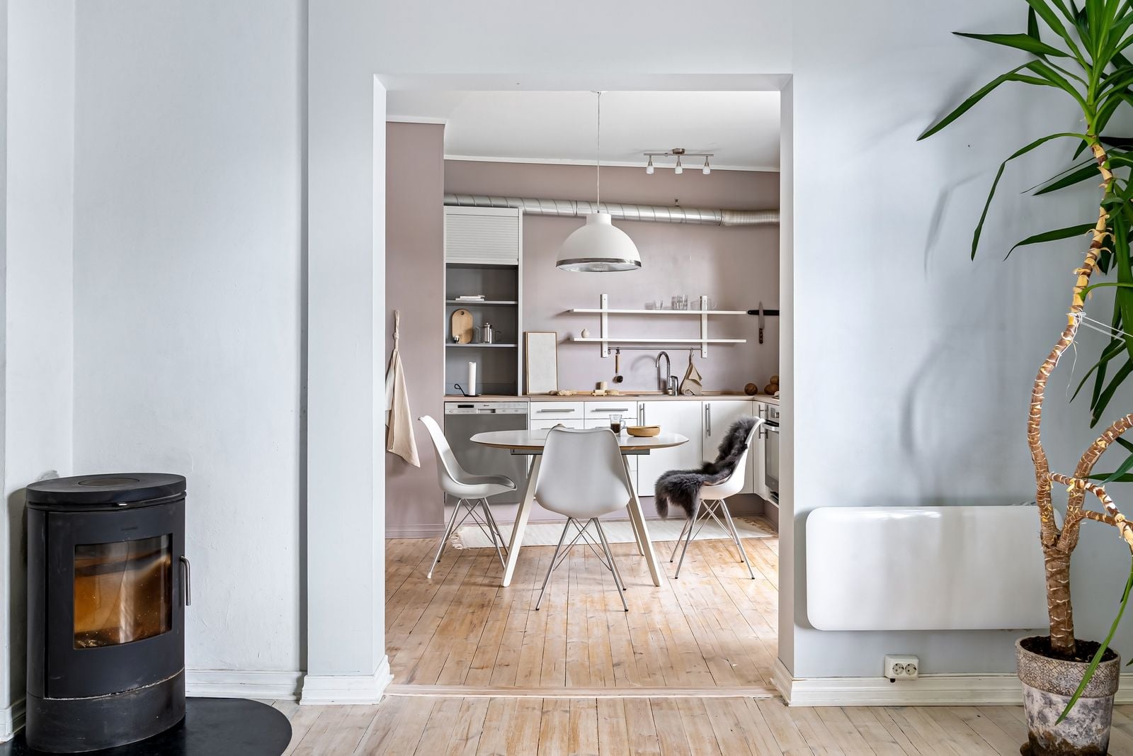 winter light Scandinavian apartment